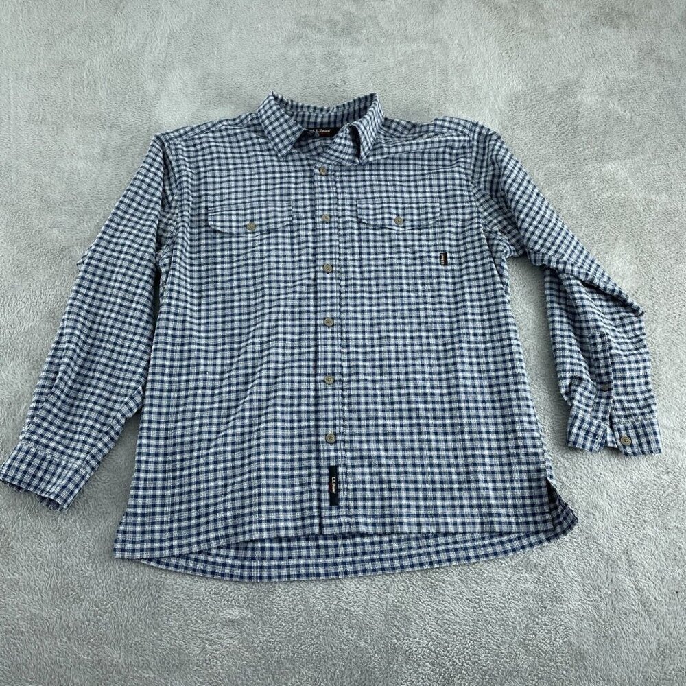 L.L. Bean Mens Regular Fit Long Sleeve Checkered Shirt Size Large 2966